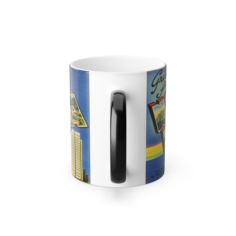 Thumbnail: Color Changing! Greetings From North Dakota ThermoH Morphin Ceramic Coffee Mug