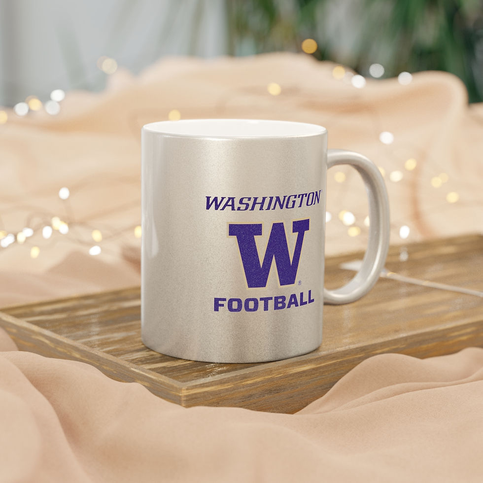 Thumbnail: Washington Huskies FOOTBALL Metallic Mug (Silver or Gold)