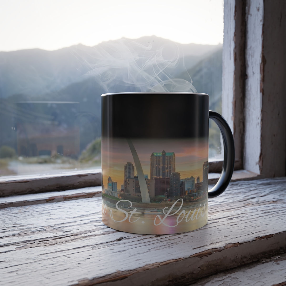 Color Changing! St. Louis Skyline - City ThermoH Morphin Ceramic Coffee Mug