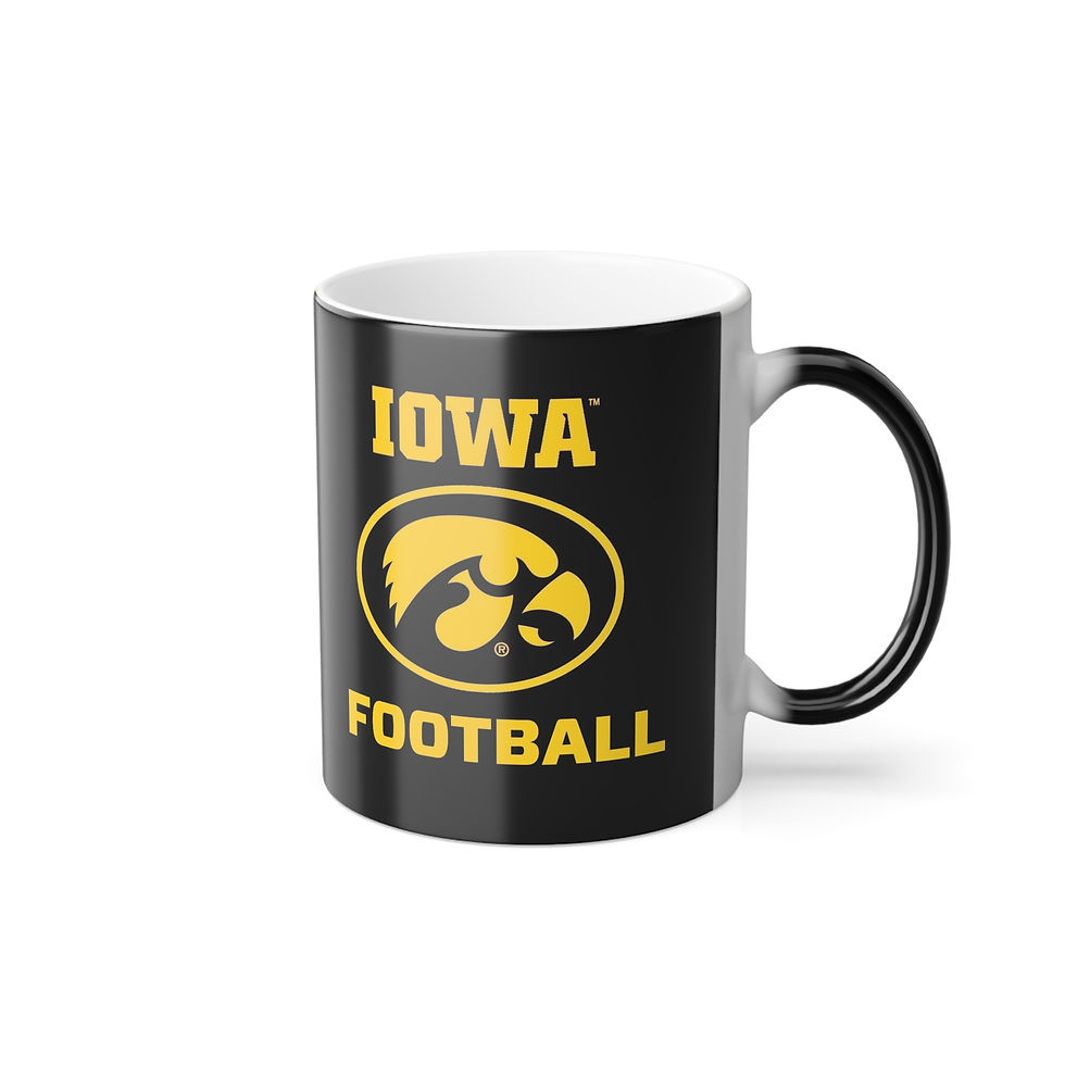 Thumbnail: Color Changing! Iowa Hawkeyes FOOTBALL ThermoH Morphin Ceramic Coffee Mug