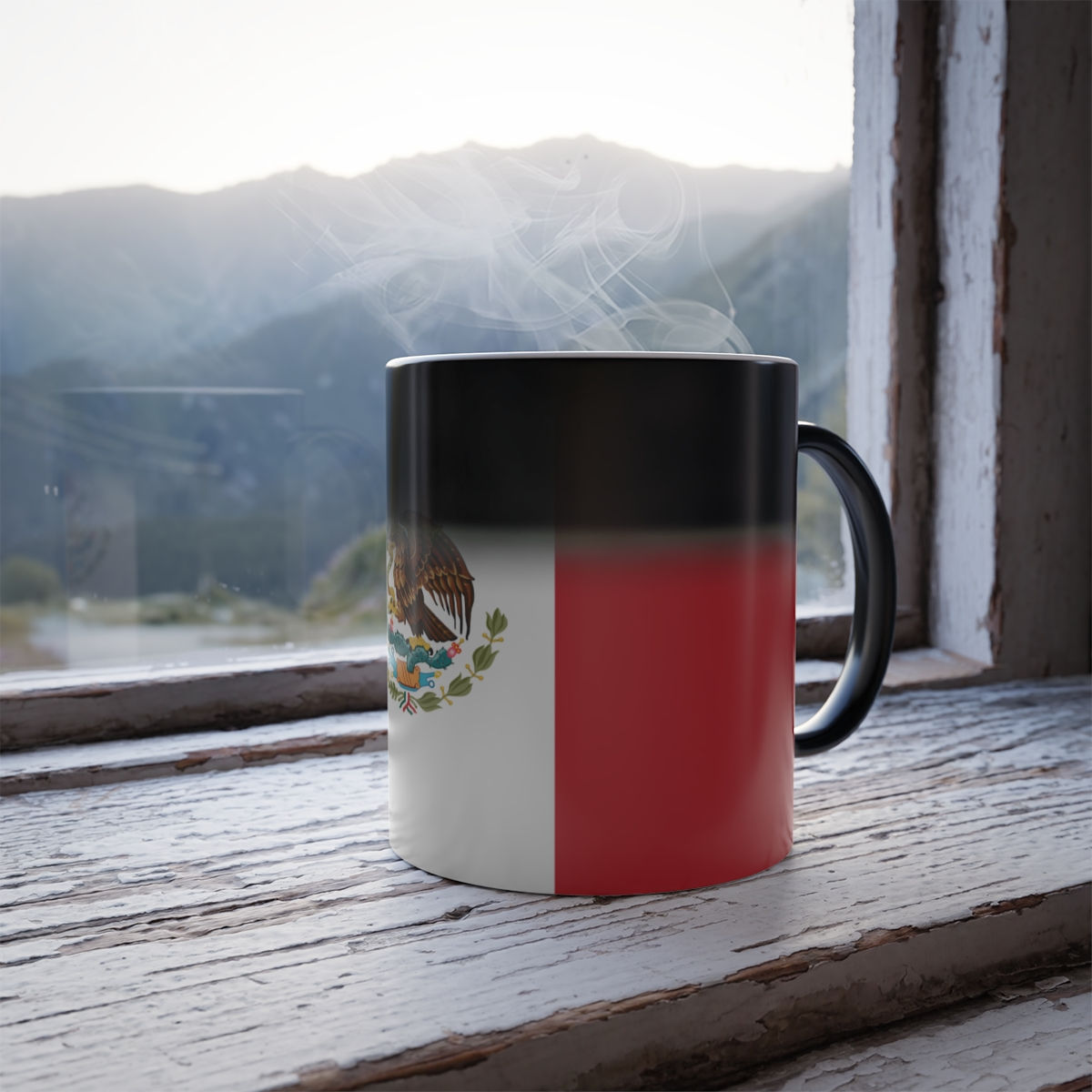 Color Changing! Mexico Country Flag ThermoH Morphin Ceramic Coffee Mug