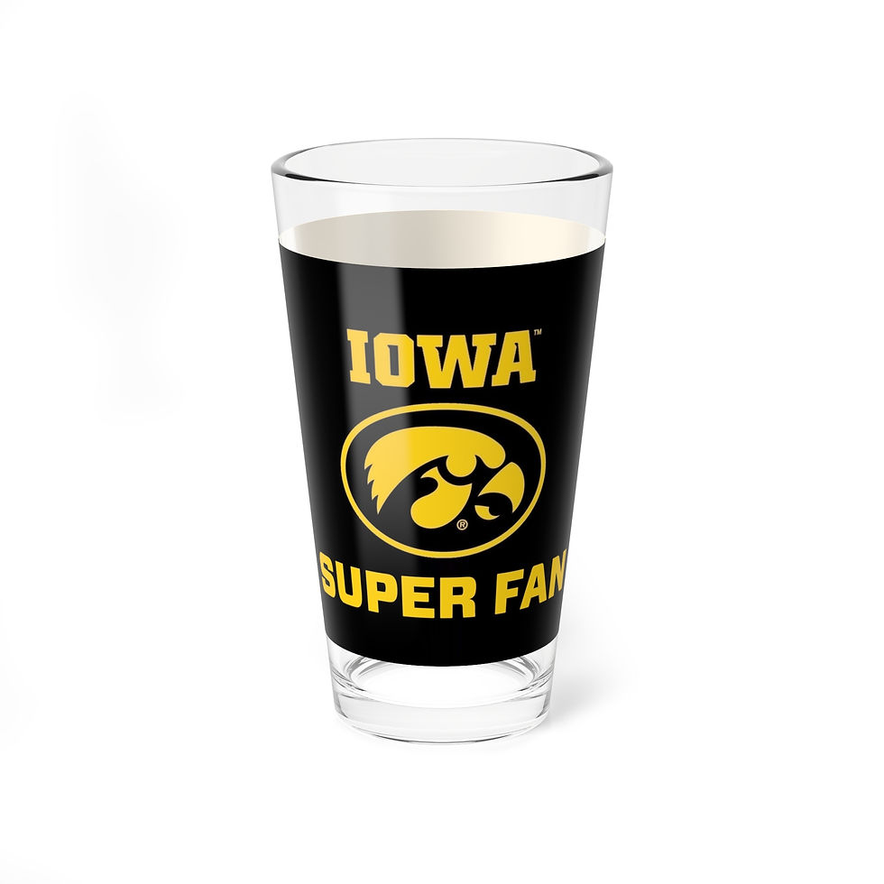 Thumbnail: Iowa Hawkeyes SUPER FAN Pint Glass - Fan Cup