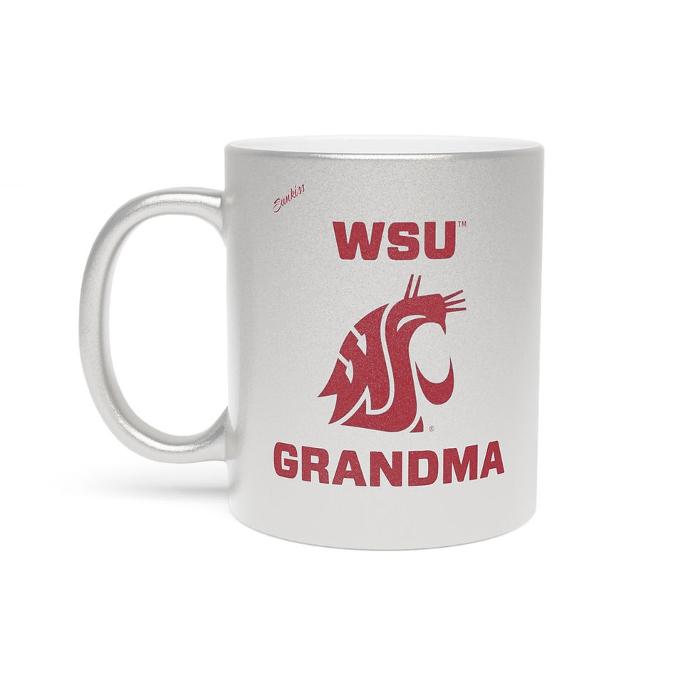 Washington State Cougars GRANDMA Metallic Mug (Silver)