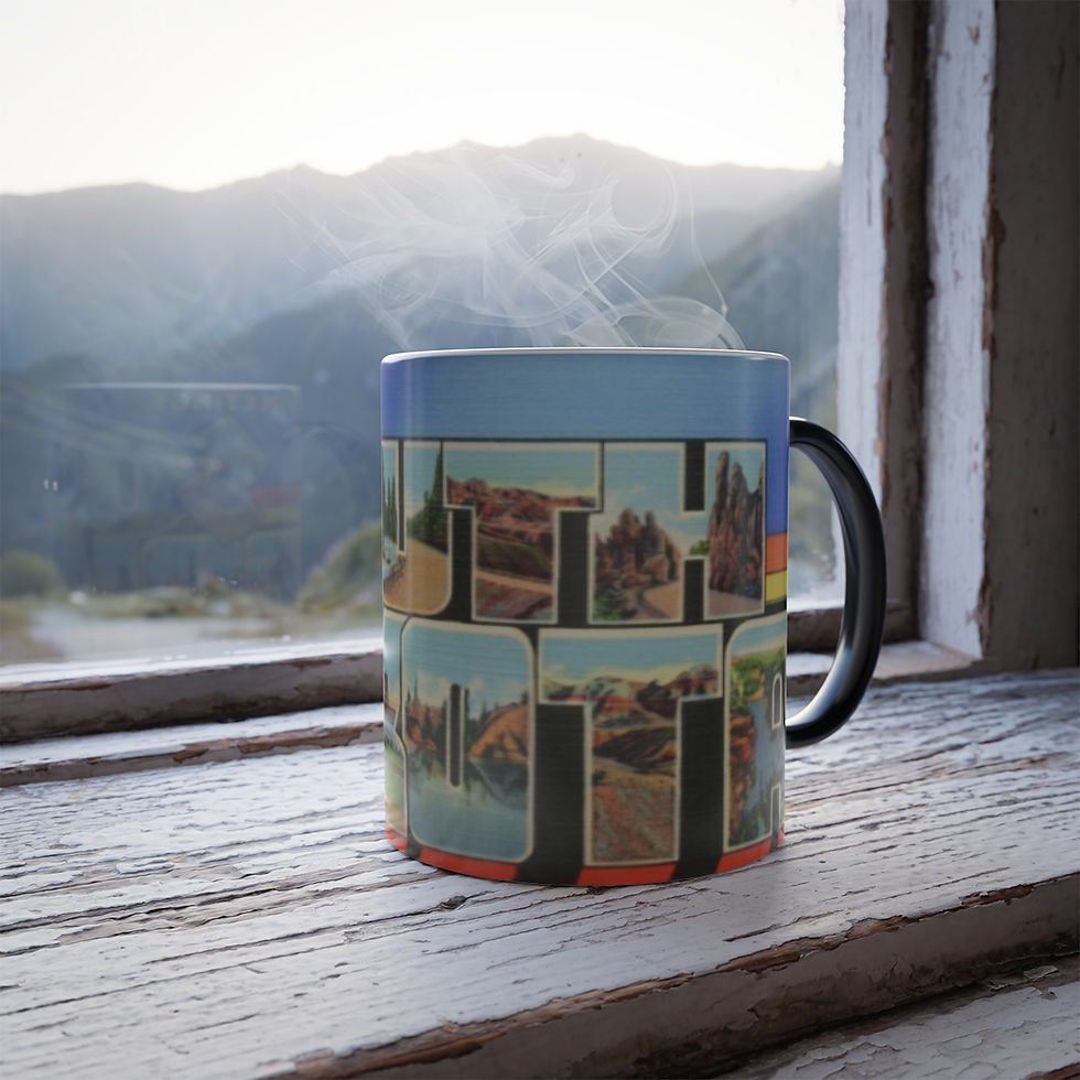 Thumbnail: Color Changing! Greetings From South Dakota ThermoH Morphin Ceramic Coffee Mug