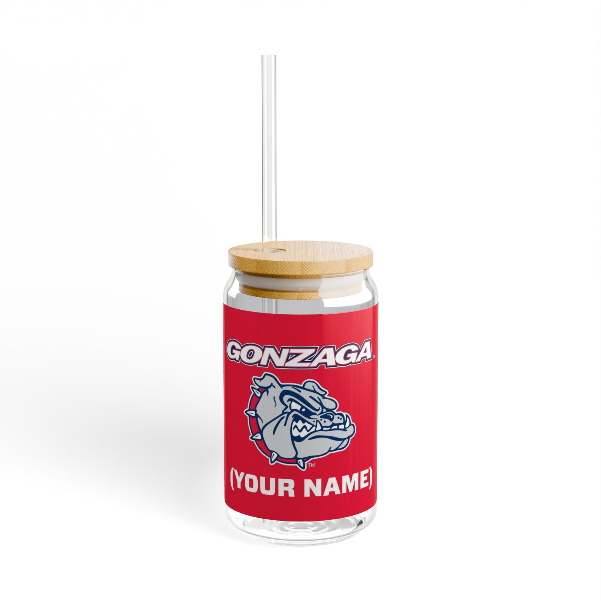 Gonzaga Bulldogs PERSONALIZED NAME (Choose Your Name) Sipper Glass - Fan Cup