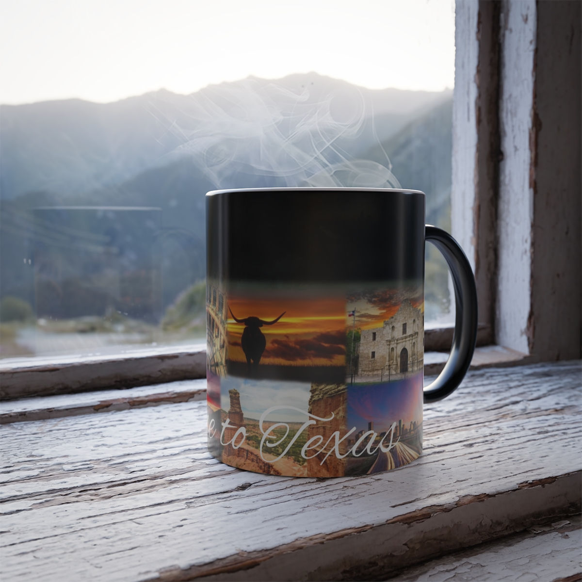 Color Changing! State of Texas Landscapes & Landmarks ThermoH Morphin Coffee Mug
