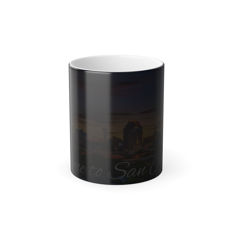 Thumbnail: Color Changing! San Antonio Skyline - City ThermoH Morphin Ceramic Coffee Mug