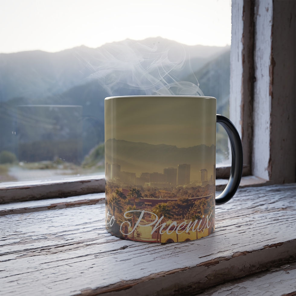 Thumbnail: Color Changing! Phoenix Skyline - City ThermoH Morphin Ceramic Coffee Mug