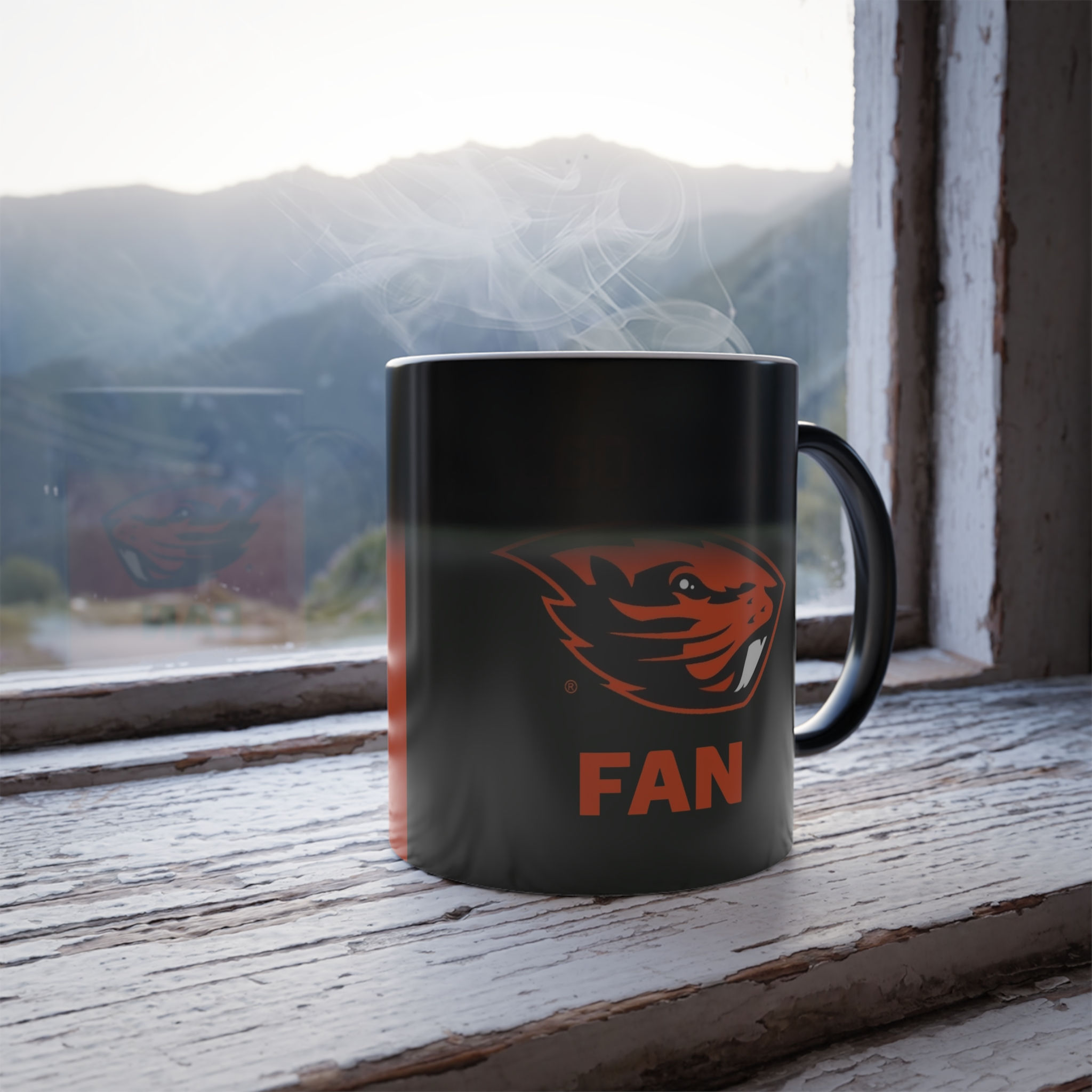 Color Changing! Oregon State Beavers FAN ThermoH Morphin Ceramic Coffee Mug