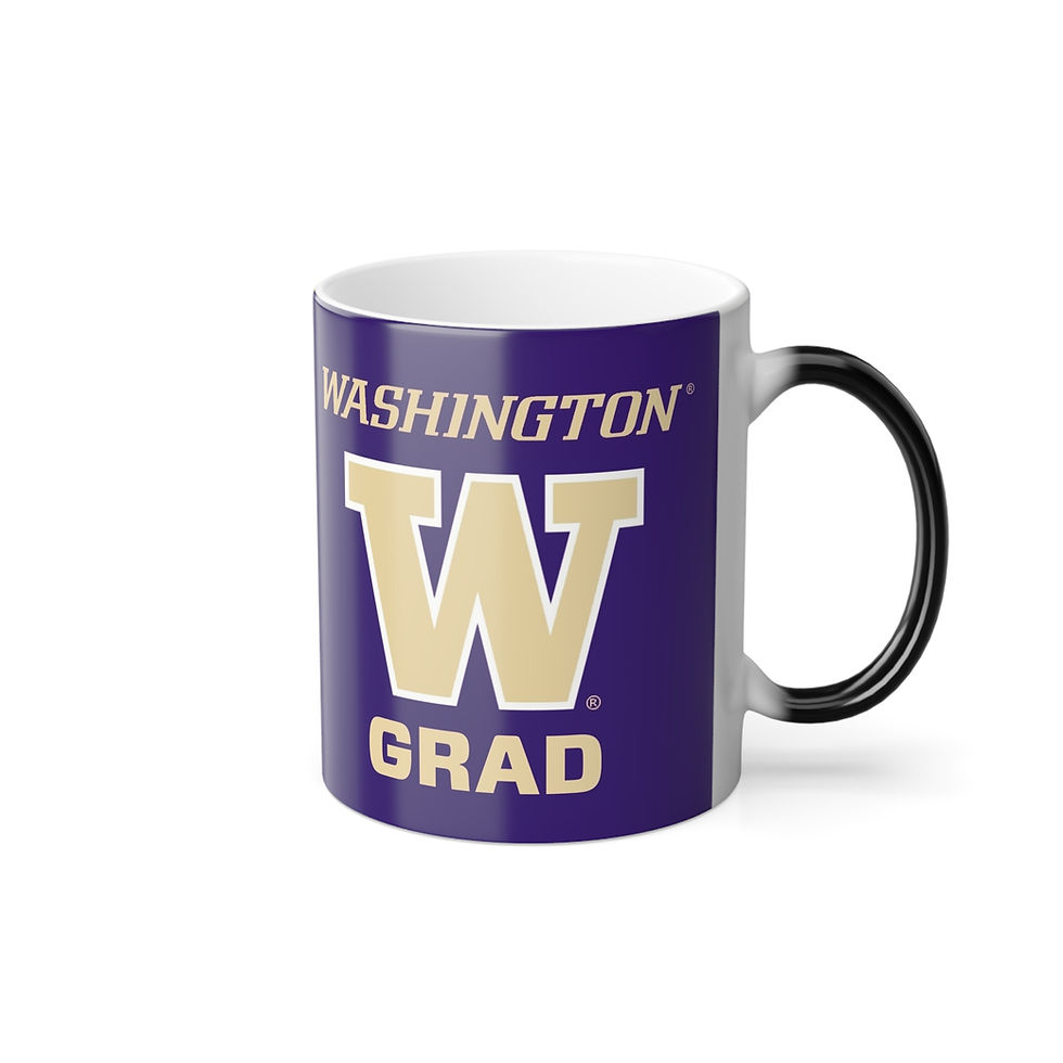 Thumbnail: Color Changing! Washington Huskies GRAD ThermoH Morphin Ceramic Coffee Mug