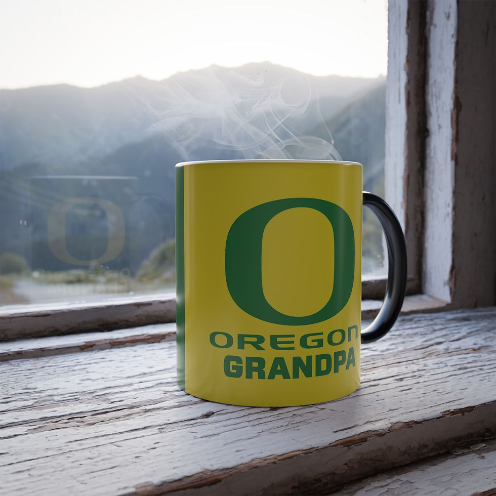 Thumbnail: Color Changing! Oregon Ducks GRANDPA ThermoH Morphin Ceramic Coffee Mug