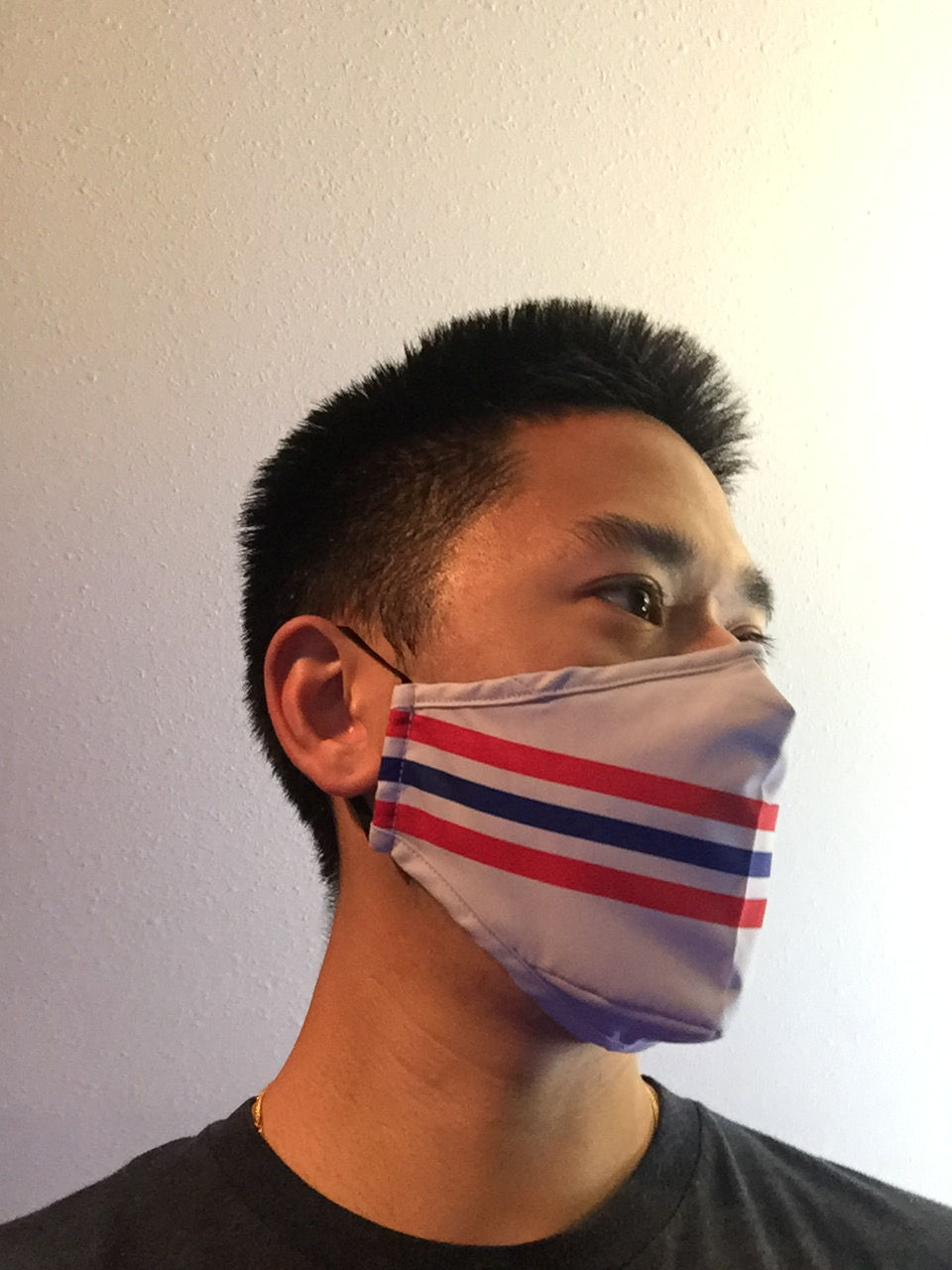 Thumbnail: Blue & Red & Gray Stripes Team Mask