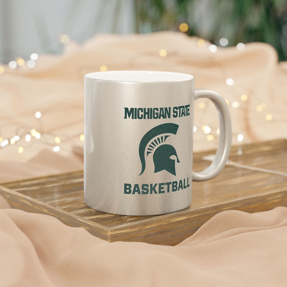 Thumbnail: Michigan State Spartans BASKETBALL Metallic Mug (Silver)