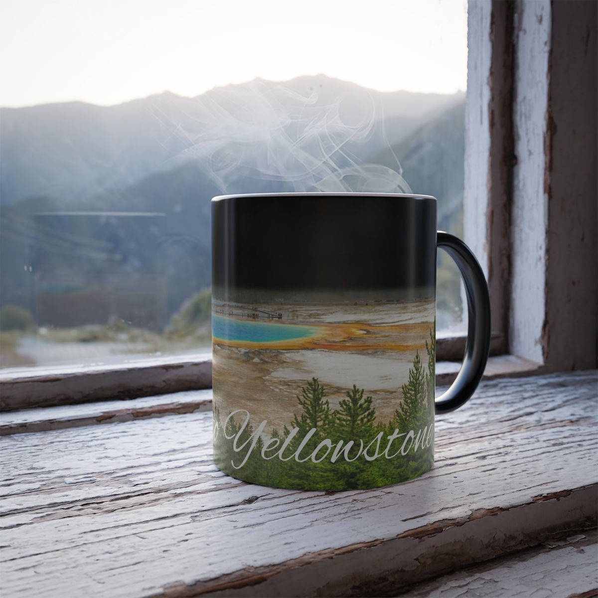 Color Changing! Yellowstone National Park ThermoH Morphin Ceramic Coffee Mug