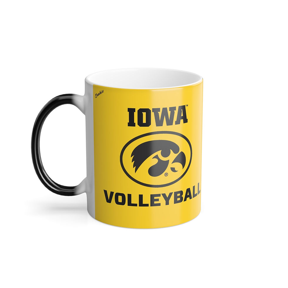 Thumbnail: Color Changing! Iowa Hawkeyes VOLLEYBALL ThermoH Morphin Ceramic Coffee Mug