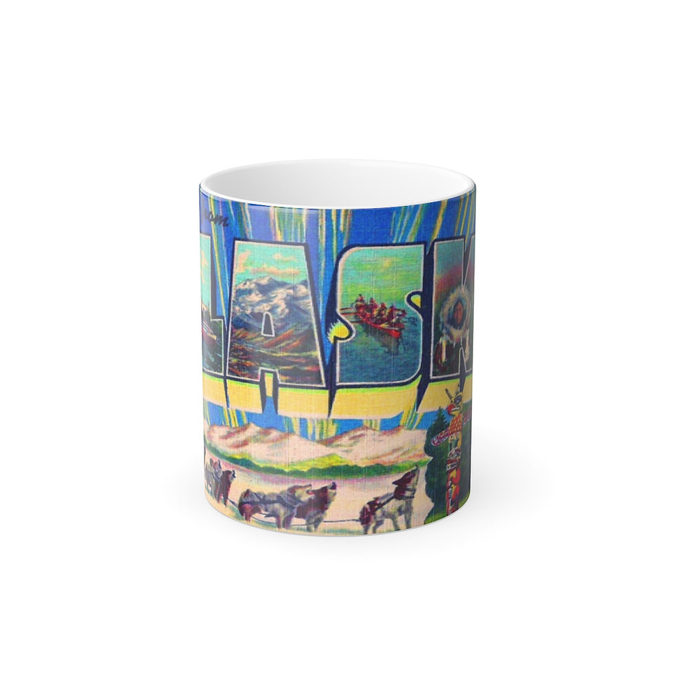 Thumbnail: Color Changing! Greetings From Alaska ThermoH Morphin Ceramic Coffee Mug