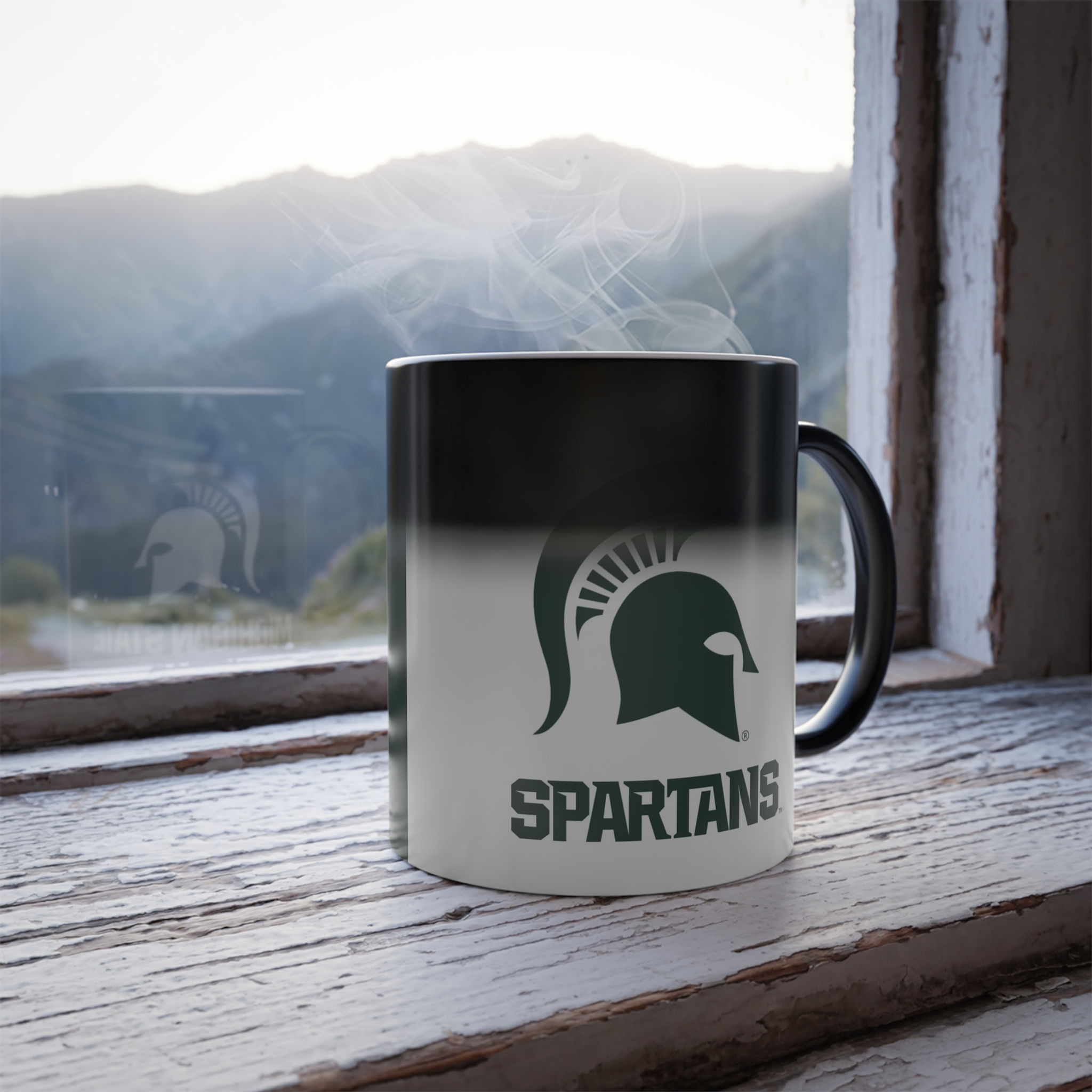 Color Changing! Michigan State Spartans ThermoH Morphin Ceramic Coffee Mug