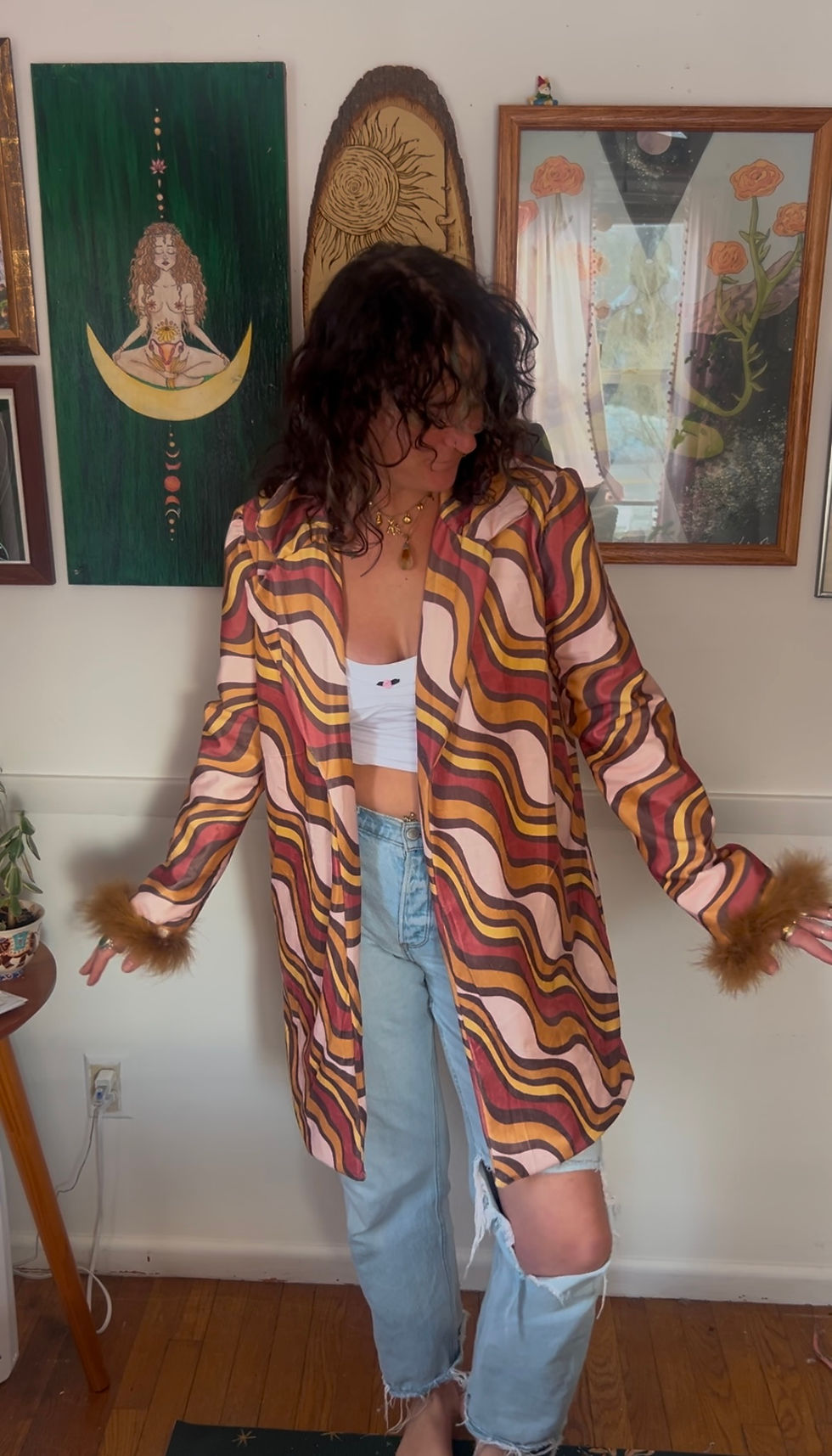 Thumbnail: Groovy Fur Trimmed Coat