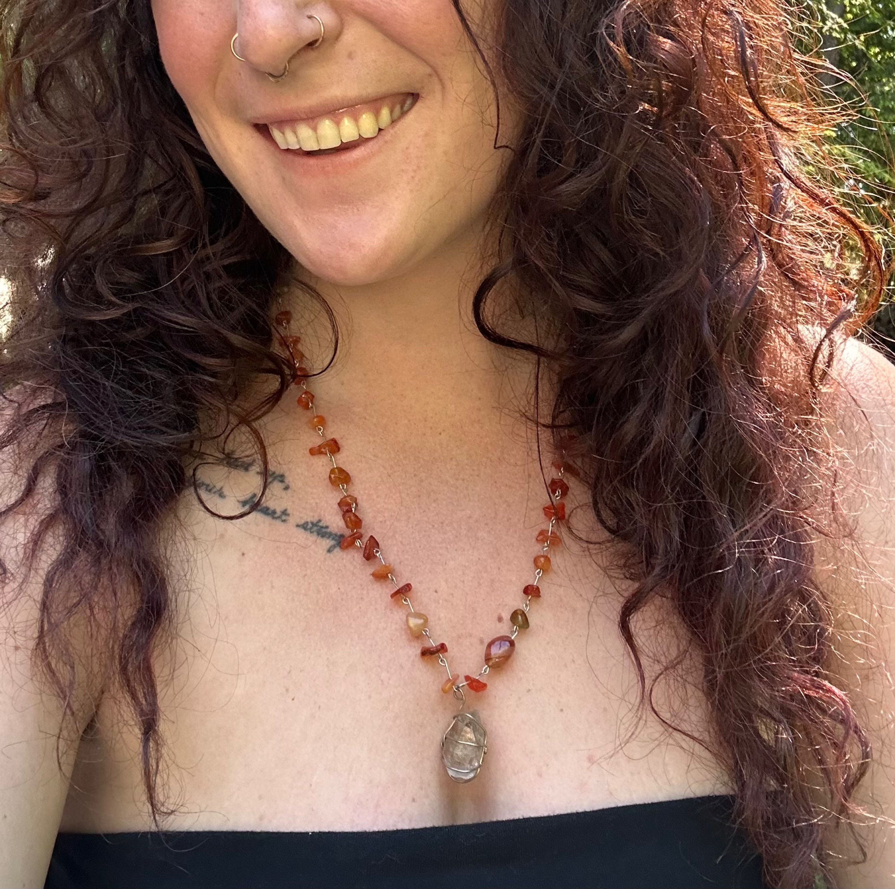 Orange Quartz Necklace