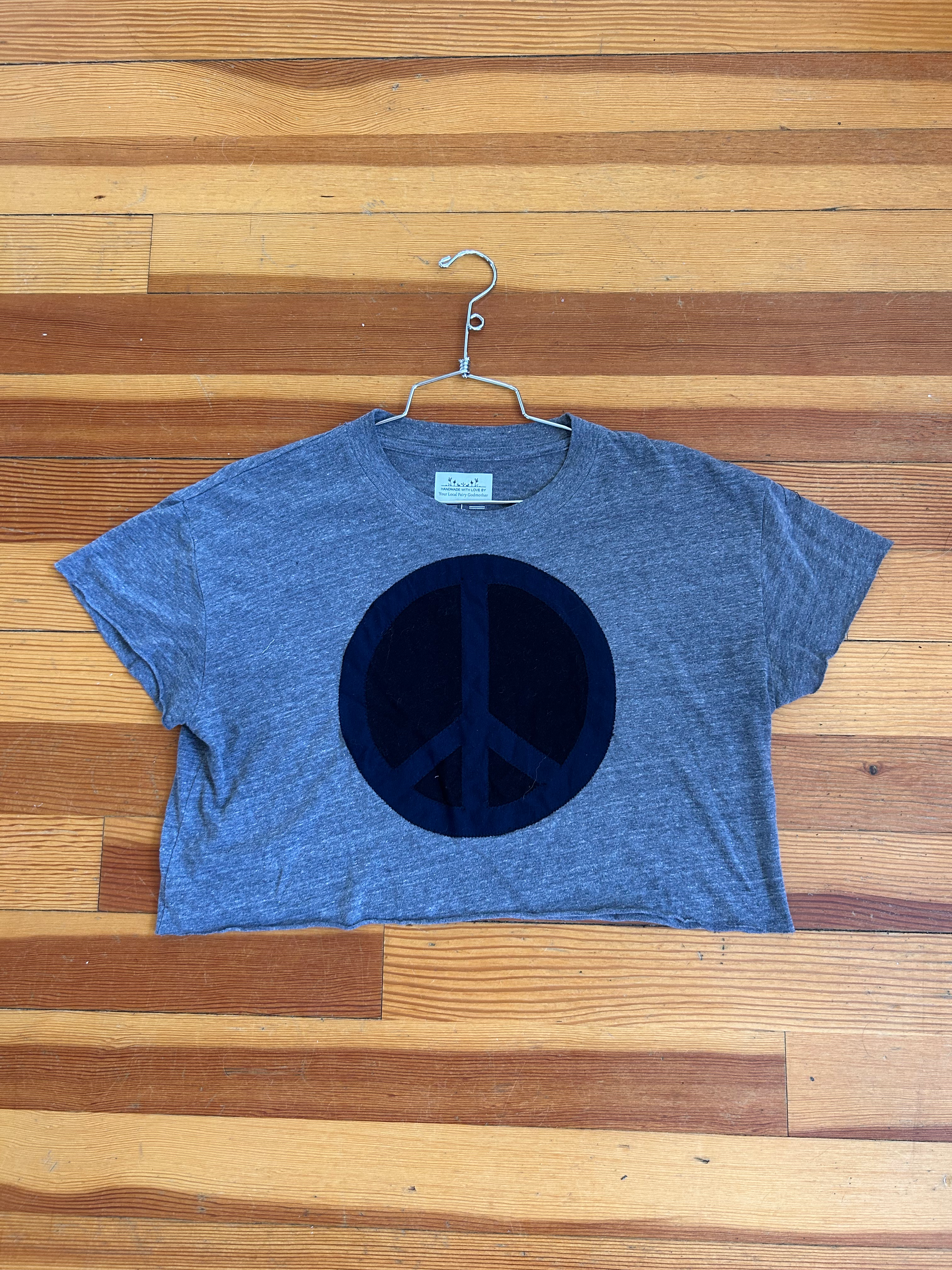 Grey Crop Peace Tee