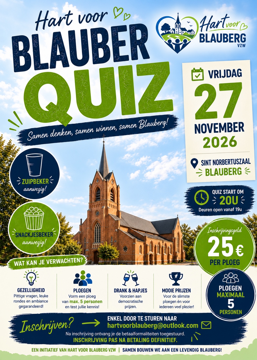 Hart voor Blauberg Quiz op 27 november 2026