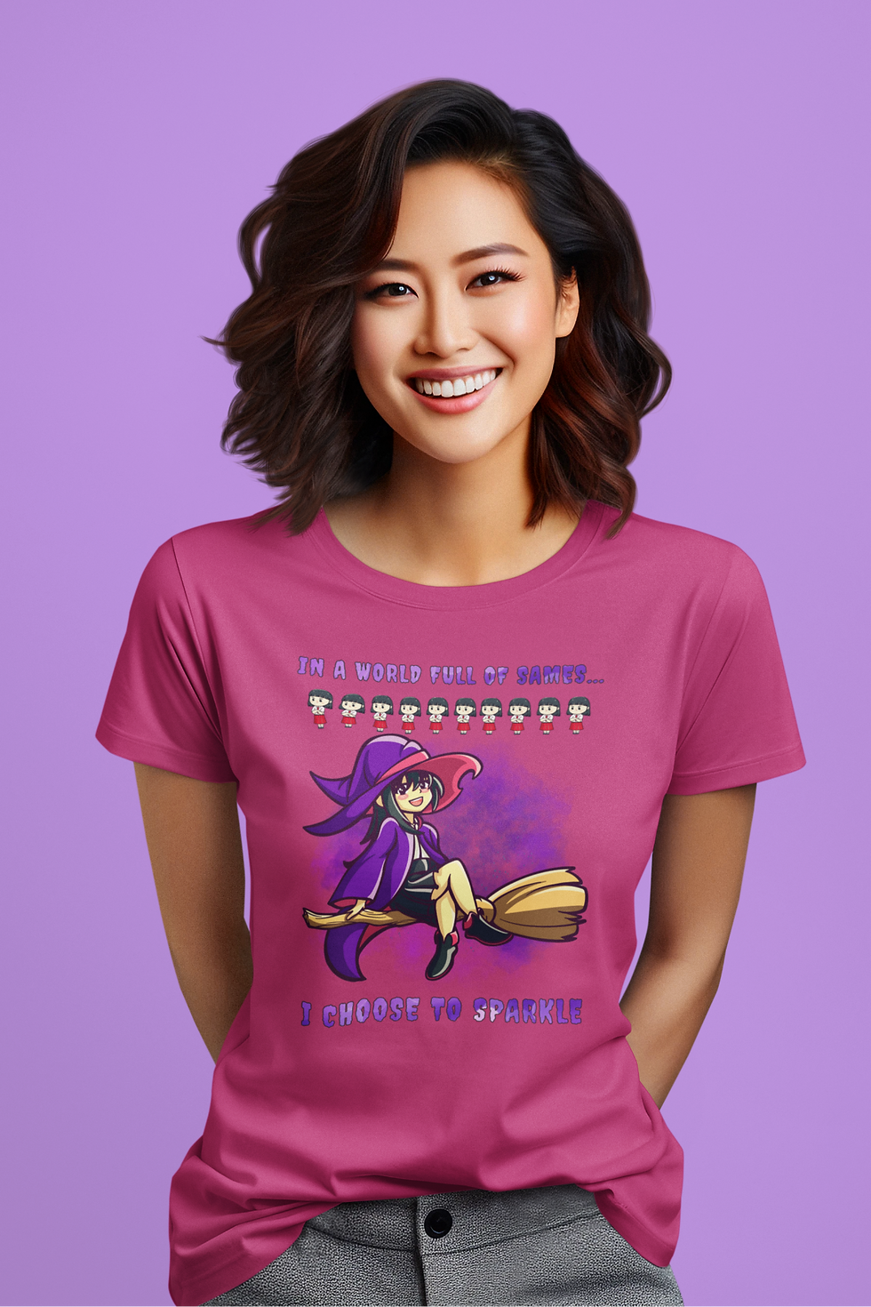 Thumbnail: Lady wearing a Berry In a World Full of Sames...I Choose to Sparkle T-Shirt.