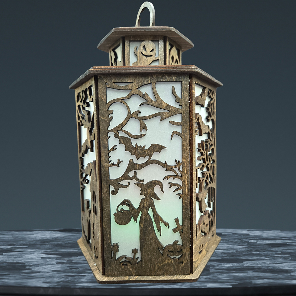 Thumbnail: Halloween Tealight Spooky Visitors shown in daylight with no candle.