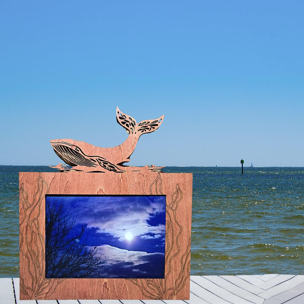 Thumbnail: Whale Lover Gift Picture Frame Rustic Frame 4" x 6" or 5" x 7" Vertical Photos Hand Stained Table Display or Wall Hanging