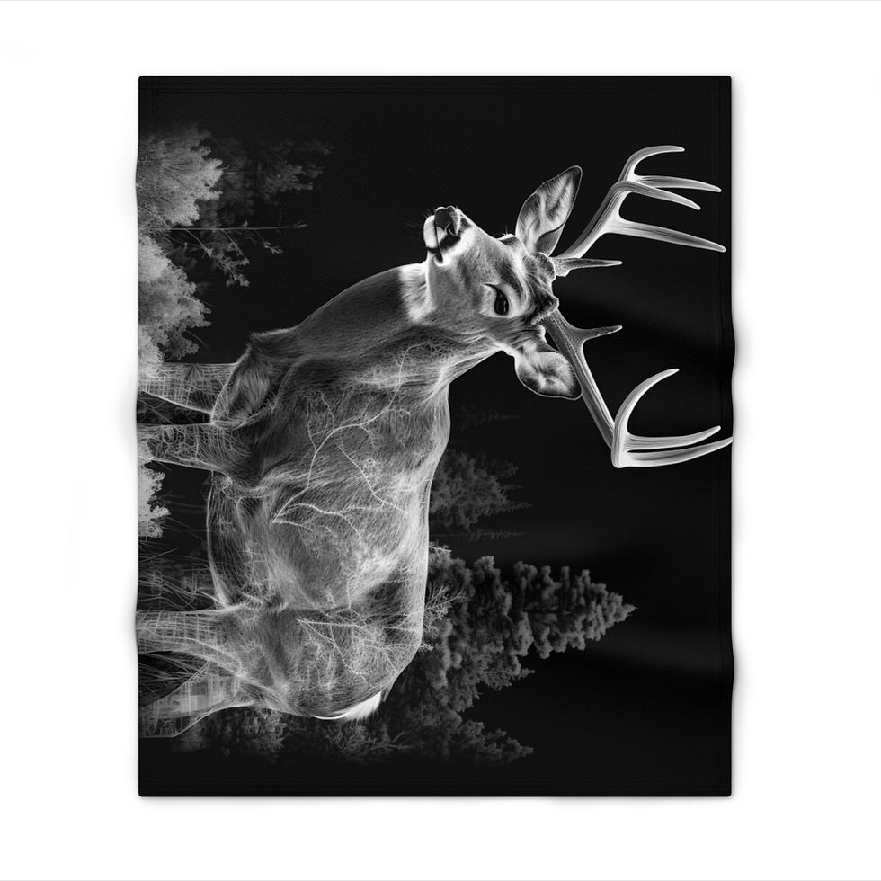 Thumbnail: 3D Deer 1 Throw Blanket