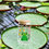 Thumbnail: Silly green frog on a sipper glass, glass is on a lily pad in a pond