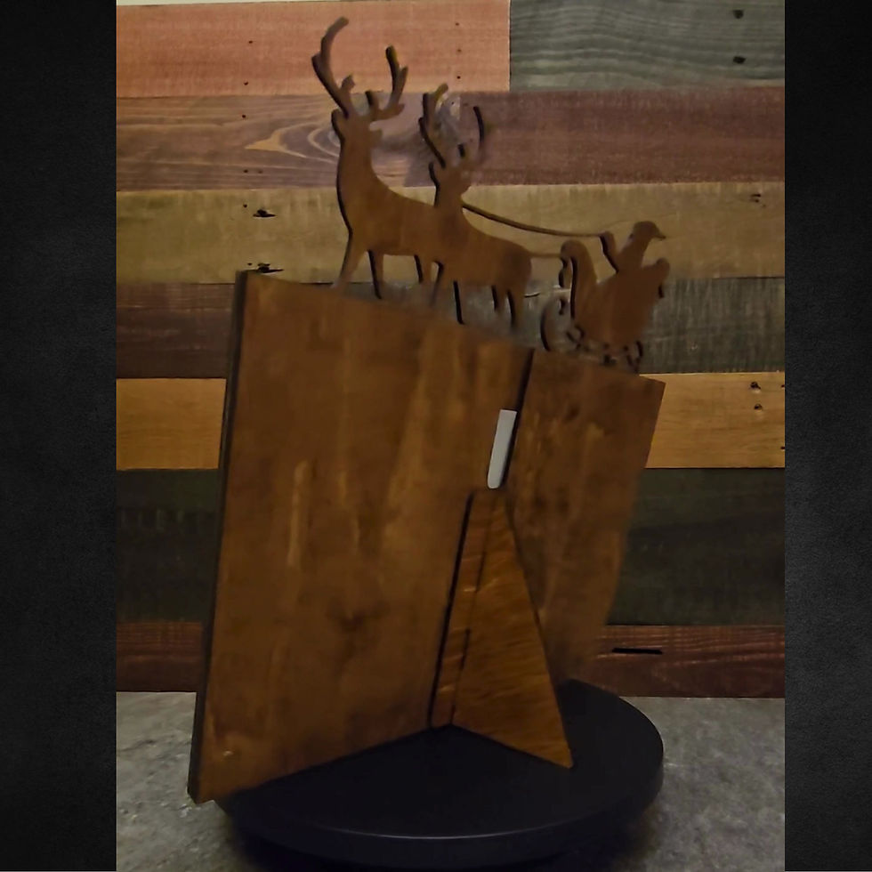 Thumbnail: Santa's Sleigh and Reindeer Picture Frame Laser Crafted Hand Finished