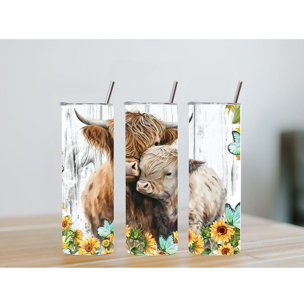 Thumbnail: Highland Cows & Sunflowers Tumbler