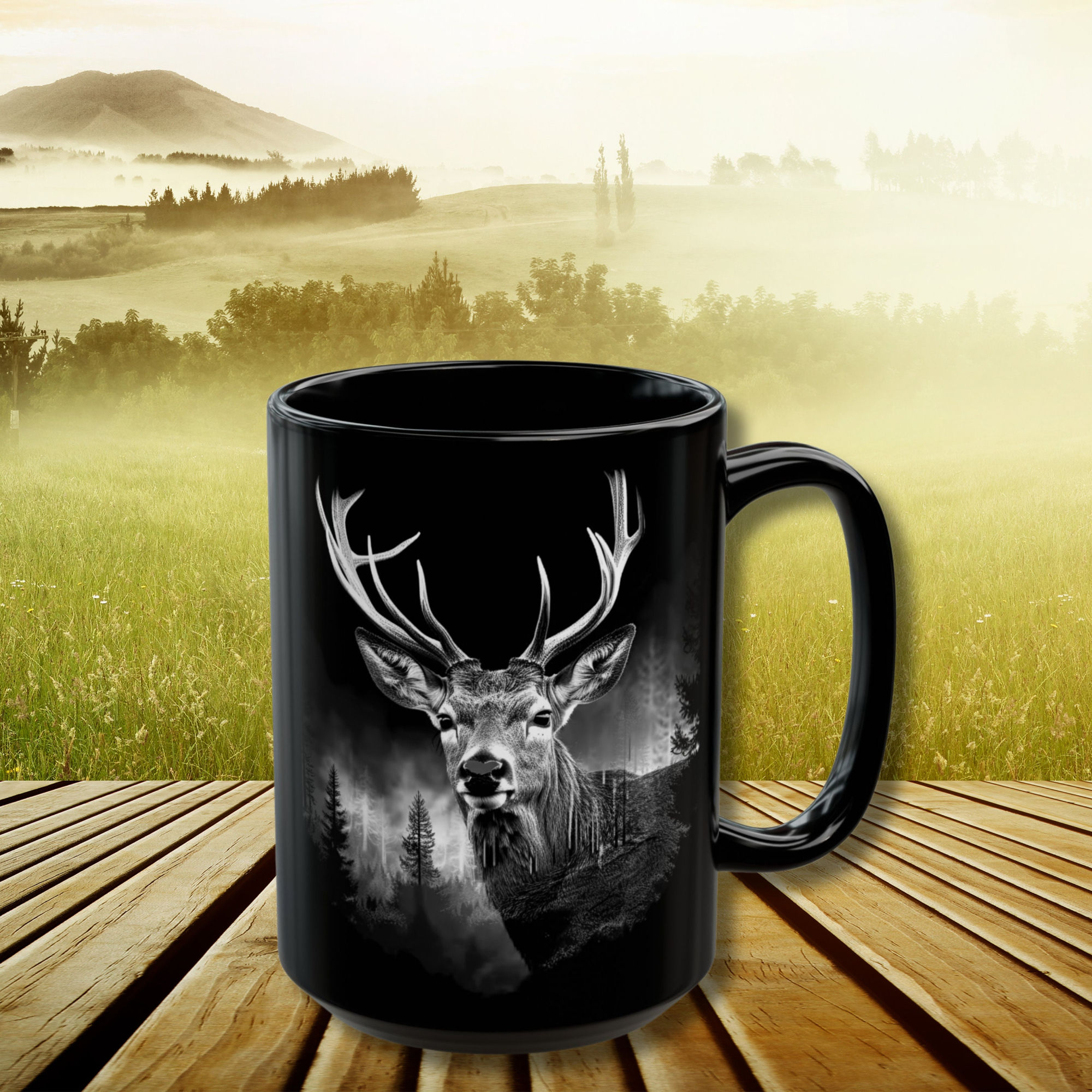 Rustic Wildlife Bear Mug Animal Lover Gift Coworker Moose Bear Wolf Elk Deer Owl Free Shipping