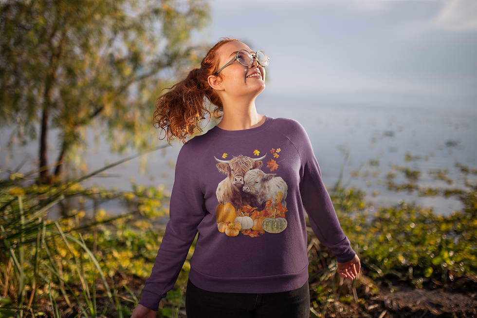 Thumbnail: Highland Cow and Baby Pumpkin Sweatshirt