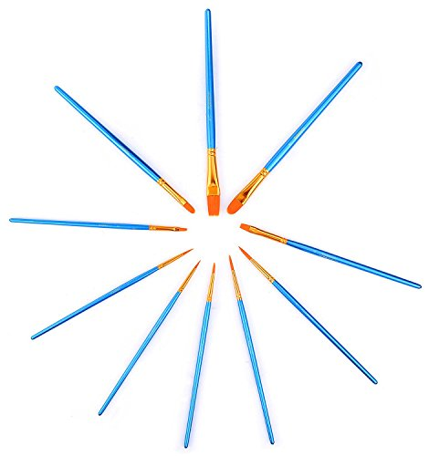 Thumbnail: Paint Brush Set Acrylic Xpassion 10pcs Professional Paint Brushes Artist for Wat