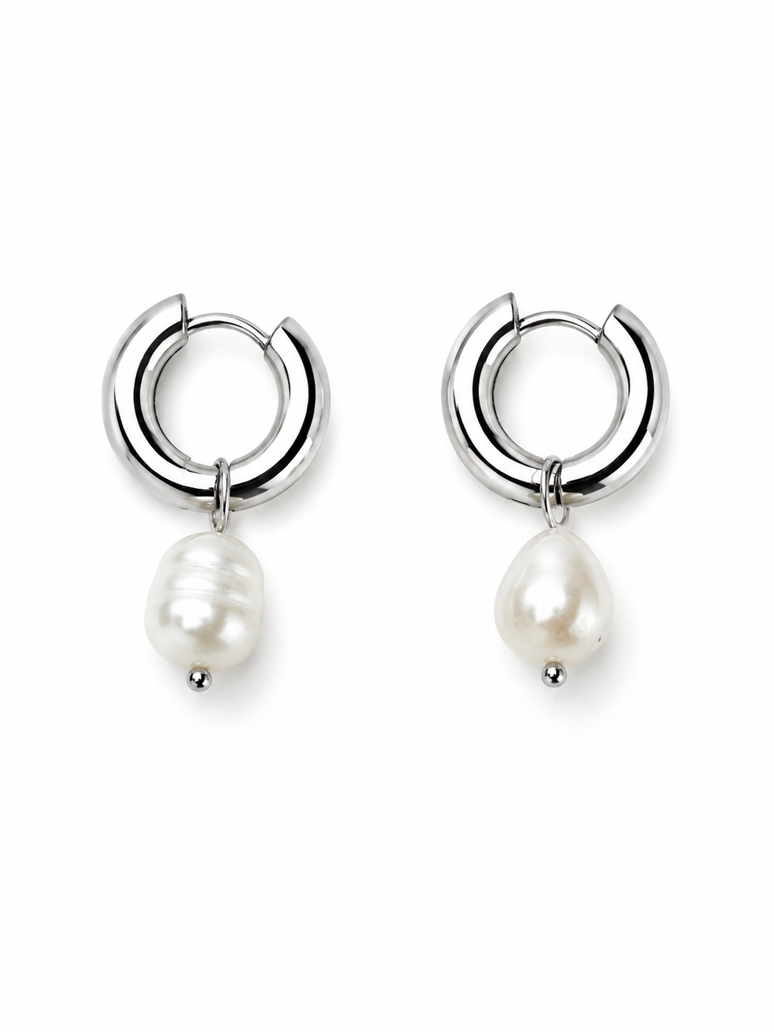 Luna pearl hoops