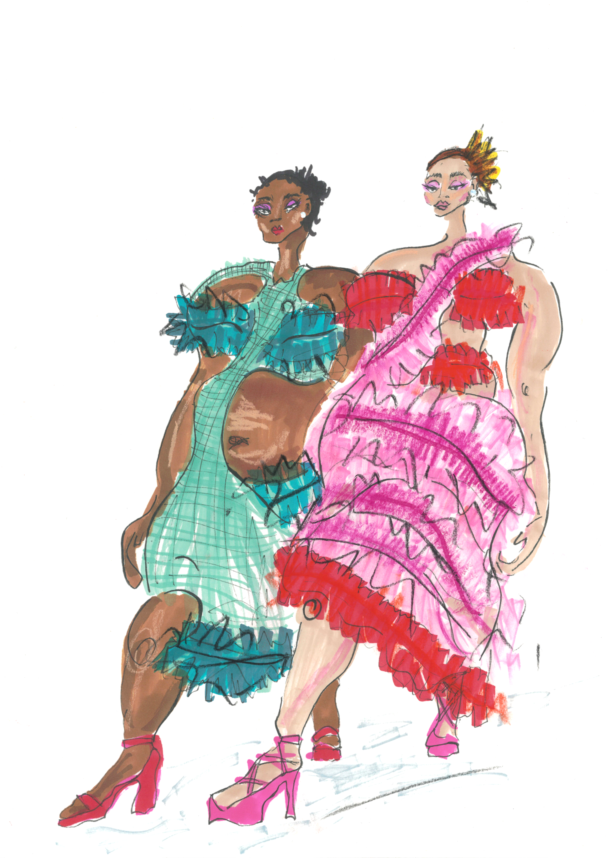 Sassy ladies walking