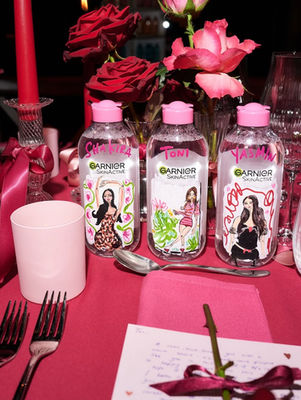 hand painted bottles event illustrator garner messy girl pink 