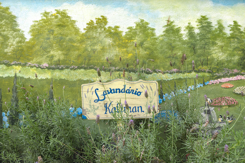 Vista da placa do lavandário na Pousada Kaliman em Campos do Jordão