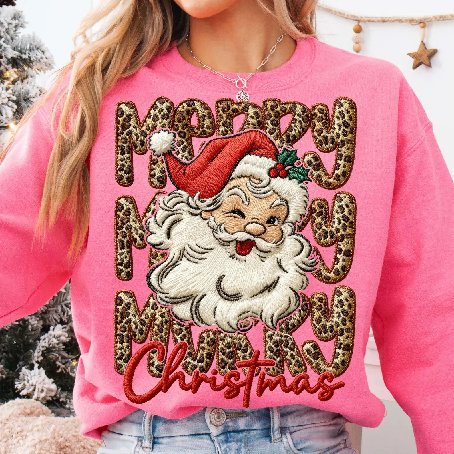 Faux Leopard Merry Christmas_Sweatshirt