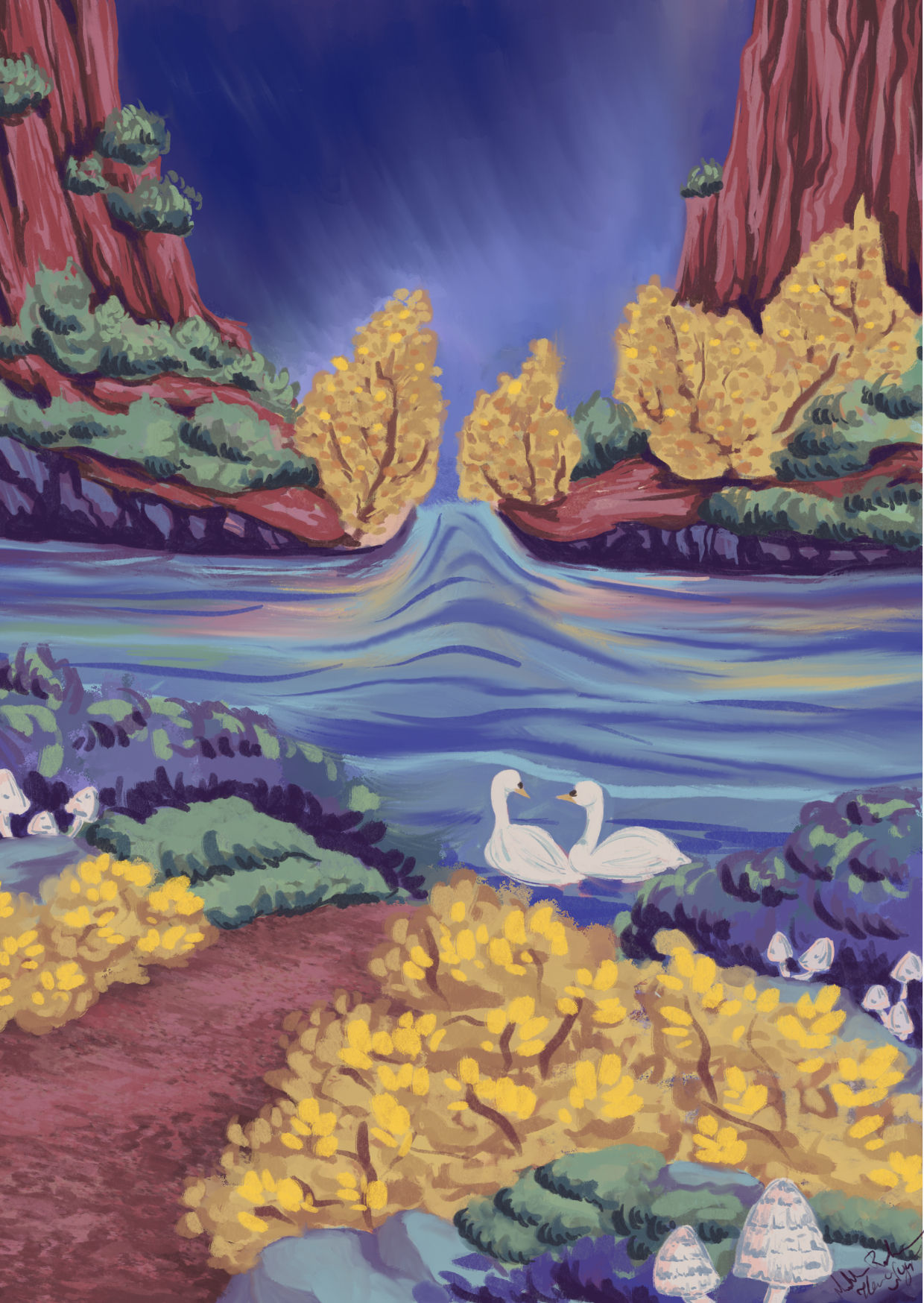 Above The Waterfall - Postcard