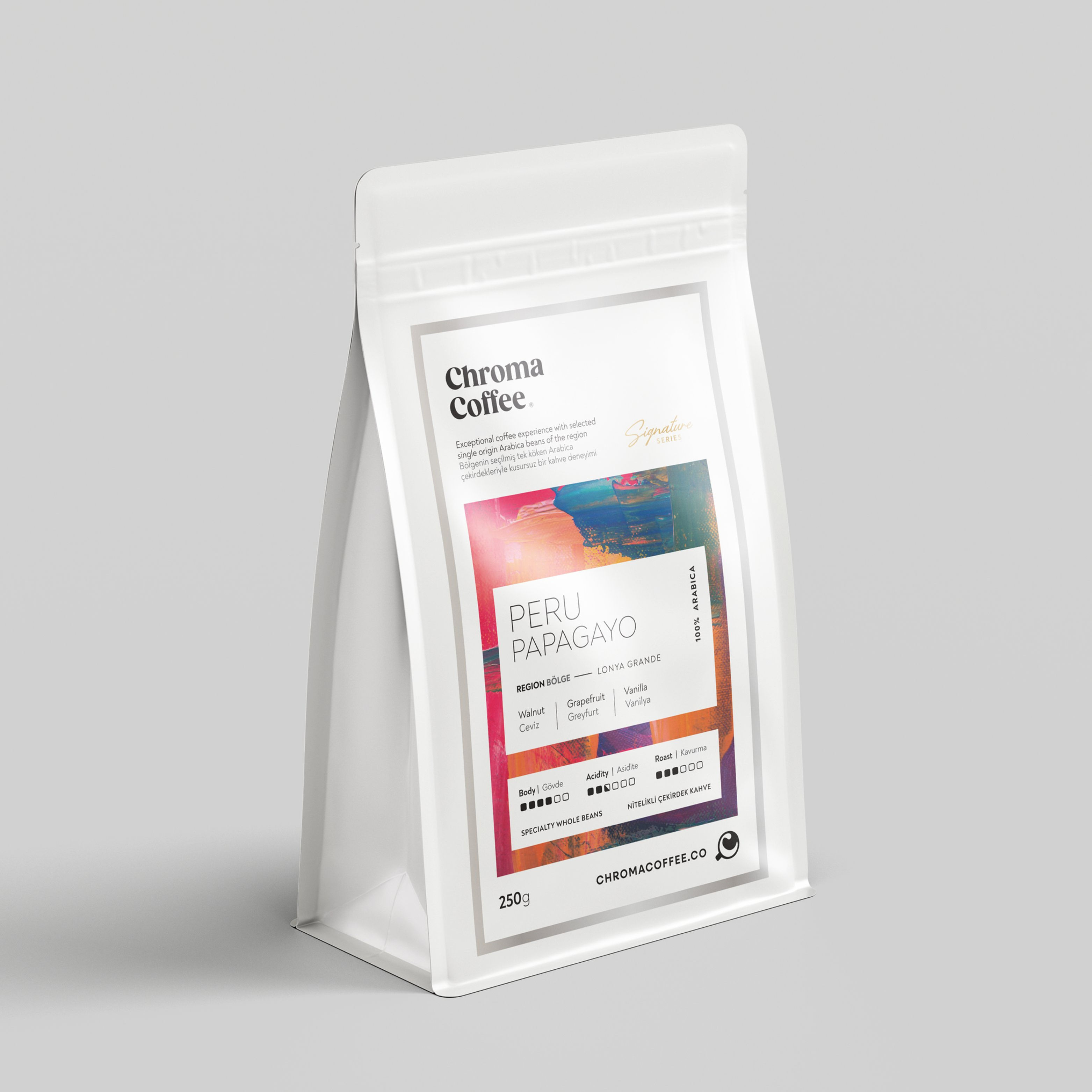 Chroma Coffee Peru Papagayo Çekirdek Kahve 250gr %100 Nitelikli Arabica