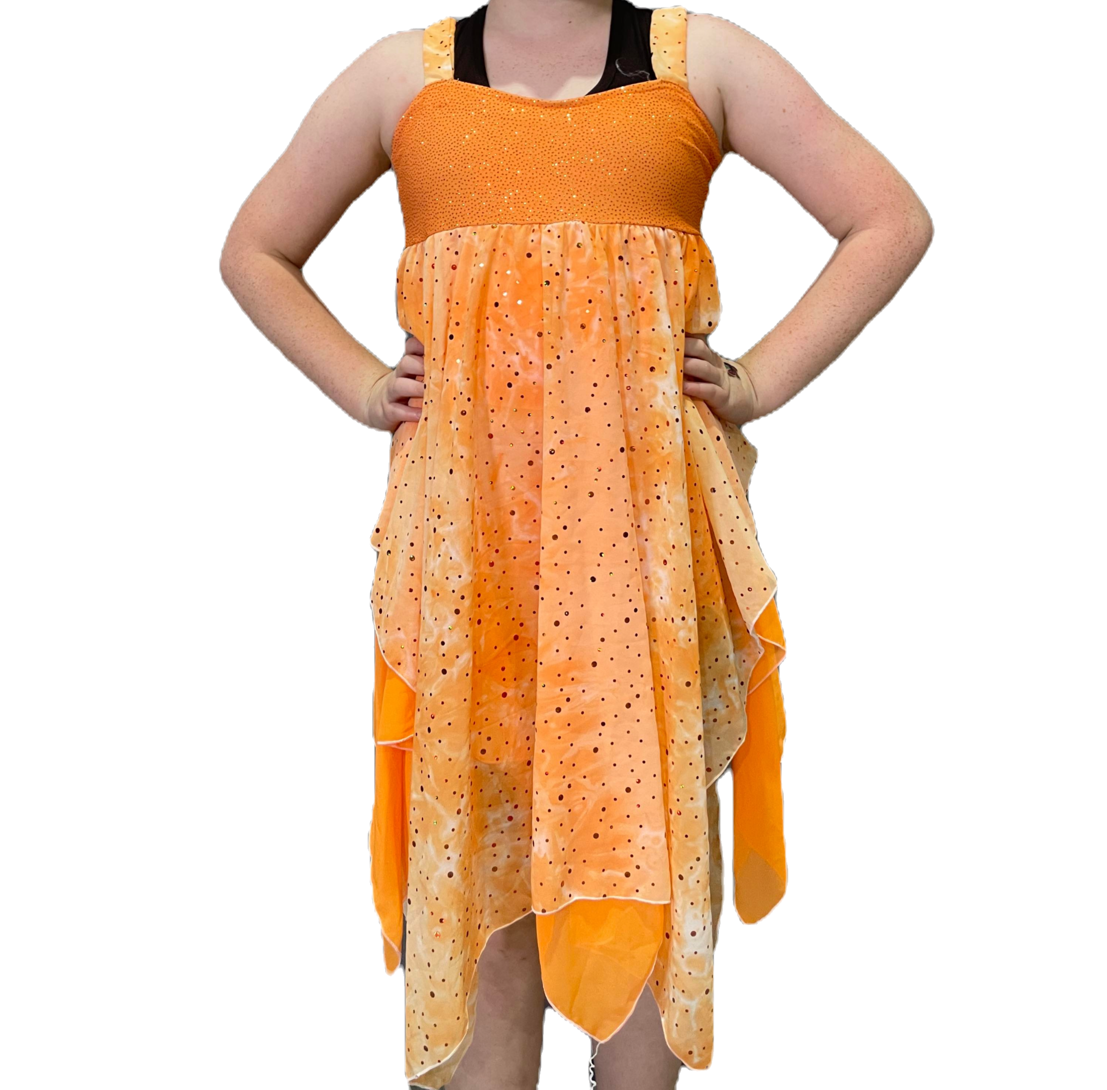 B9 ORANGE HANDKERCHIEF DRESS
