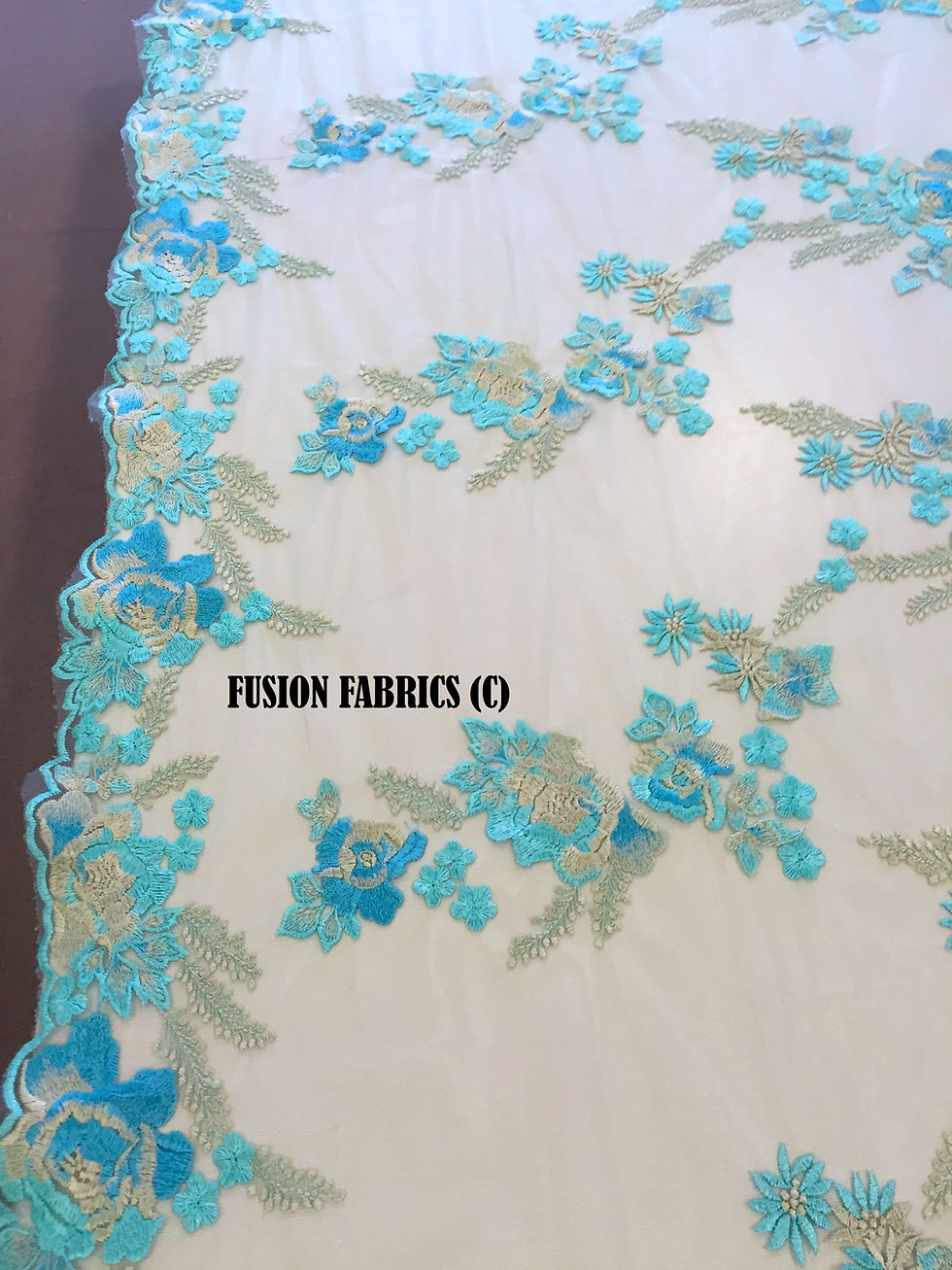 Thumbnail: Mint Tri Tone Turkish Lace