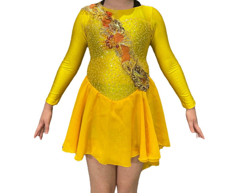 B7 YELLOW DRESS W/ SEQUIN FRONT