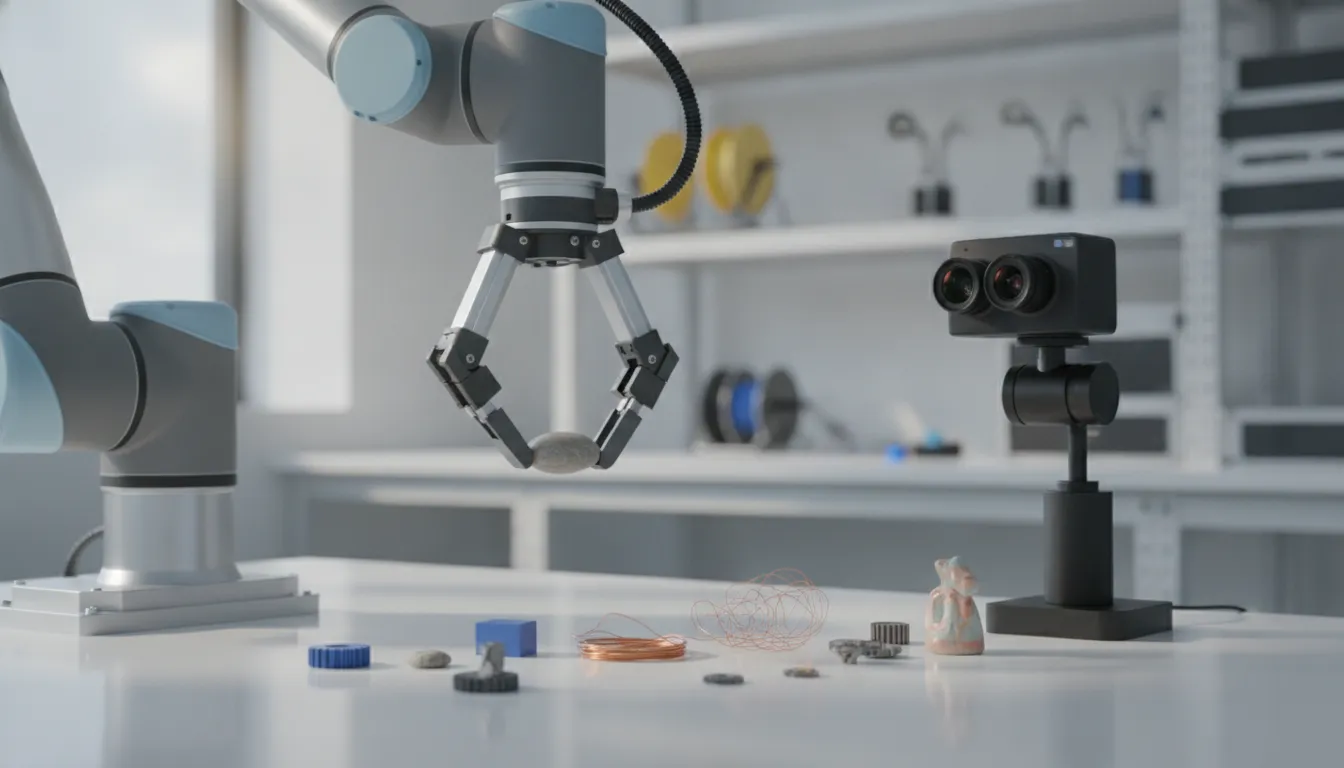 Robot arm using machine learning robotics for tabletop manipulation
