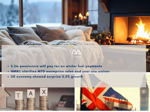 New MTD Digital Tax Exemption Rules Announced! Winter Fuel Payments to Be Taxed; UK economy showed surprise 0.5% growth