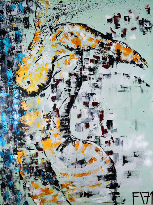 Free Madonna living room hocker weiß grau modern artwork online shop grey blue gold shine art decoration nude woman art act loft interior style 