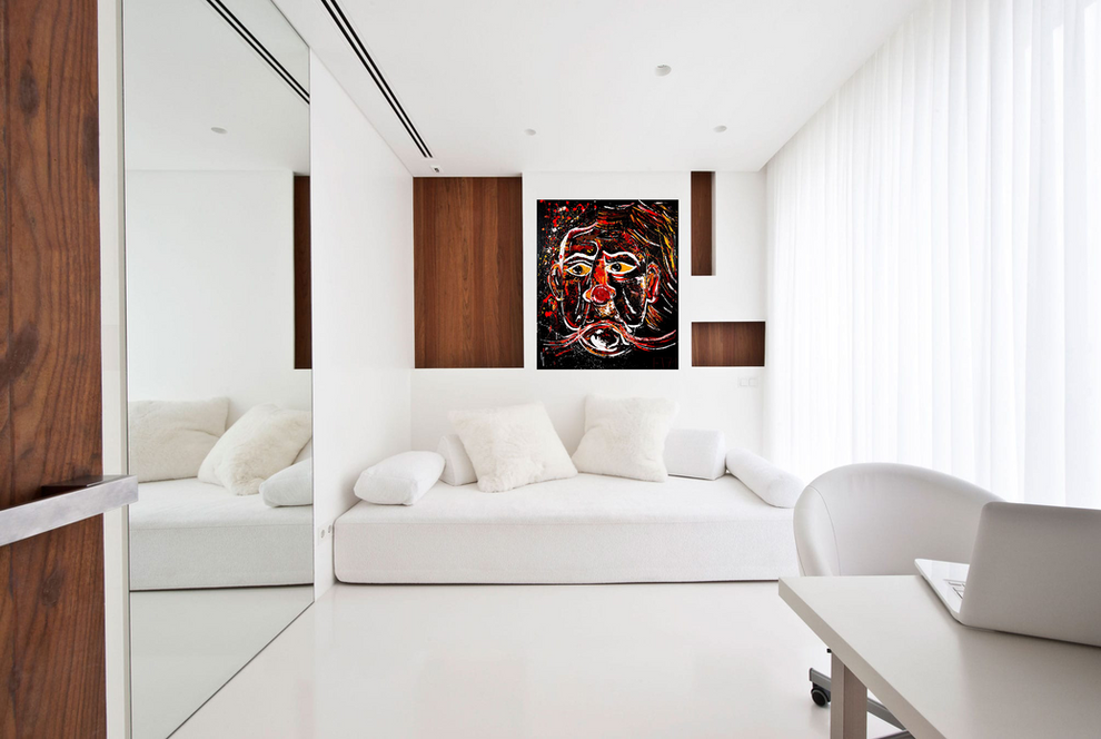 Modern Artwork Acrylic red angry Shepherd living room decoration interior luxus online shop art 