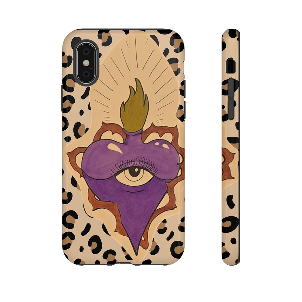 Thumbnail: Third Eye Sacred Heart Flam | Leopard Background, Mystic Eye Art More Cases